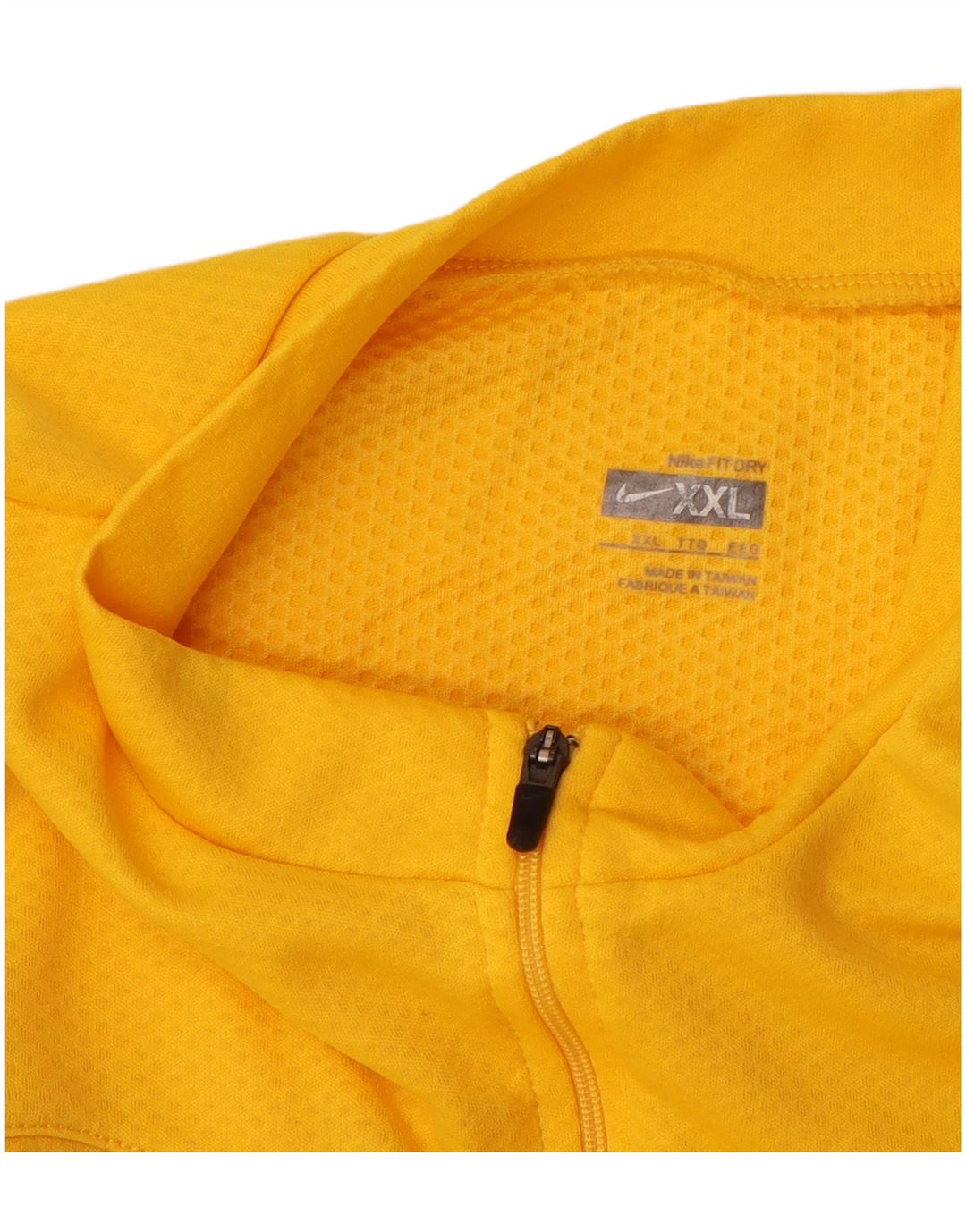 NIKE Mens Fit Dry Short Sleeve Zip Neck Pullover Tracksuit Top 2XL Yellow