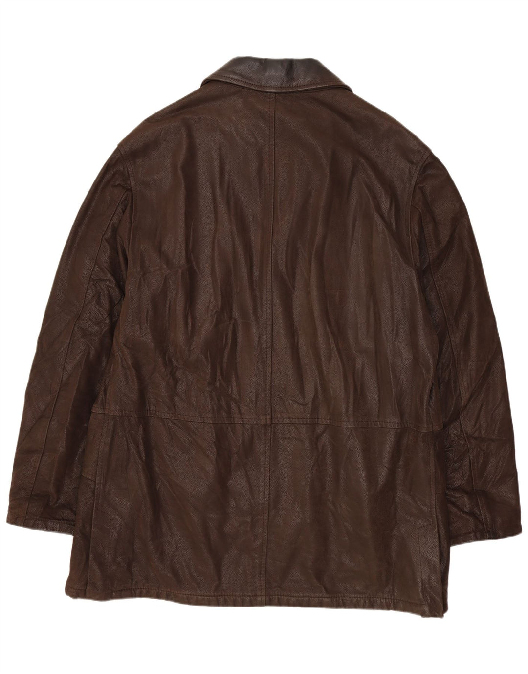 VINTAGE Mens Leather Jacket IT 52 XL Brown Leather