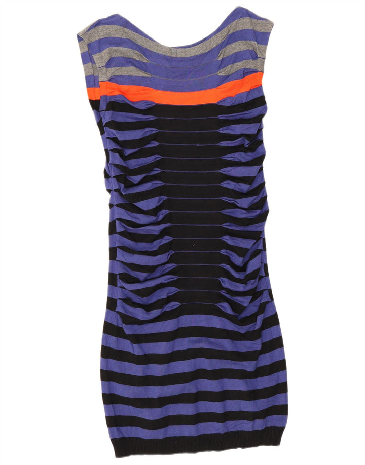 Ted Baker Vestido ajustado para mujer Talla 3 Viscosa a rayas azules medianas