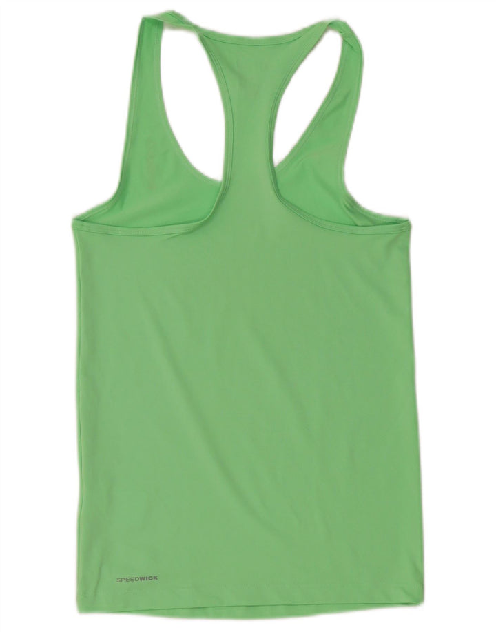 REEBOK Womens Vest Top UK 12 Medium Green Polyester Sports