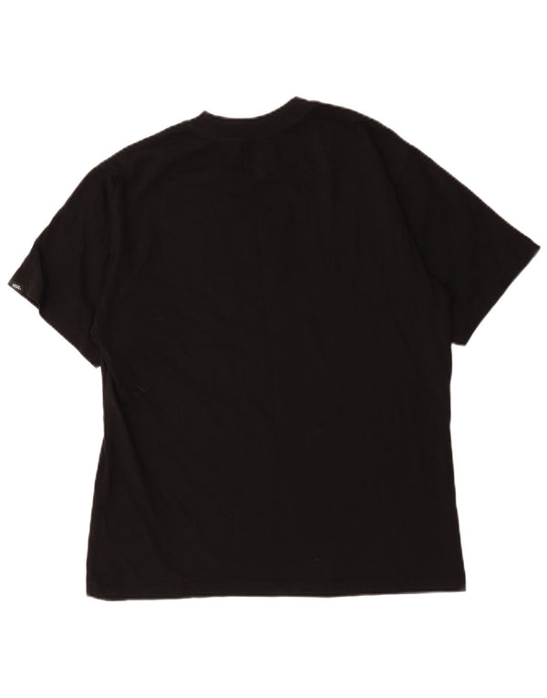 Vans Camiseta holgada con gráfico para hombre, talla pequeña, algodón negro