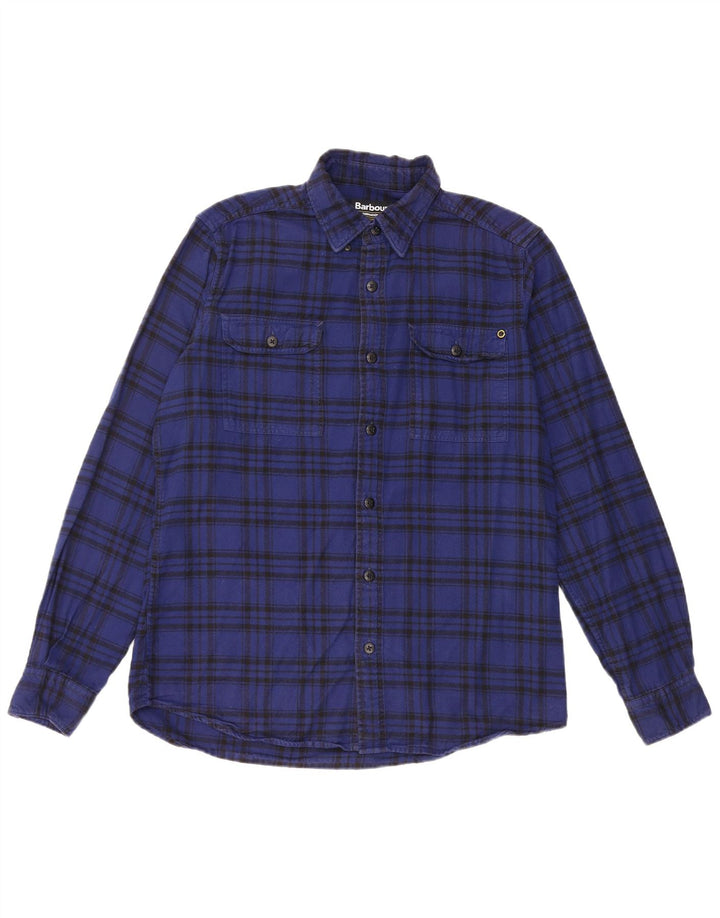 Ανδρικό φανελένιο πουκάμισο Barbour, μεσαίο μπλε βαμβακερό