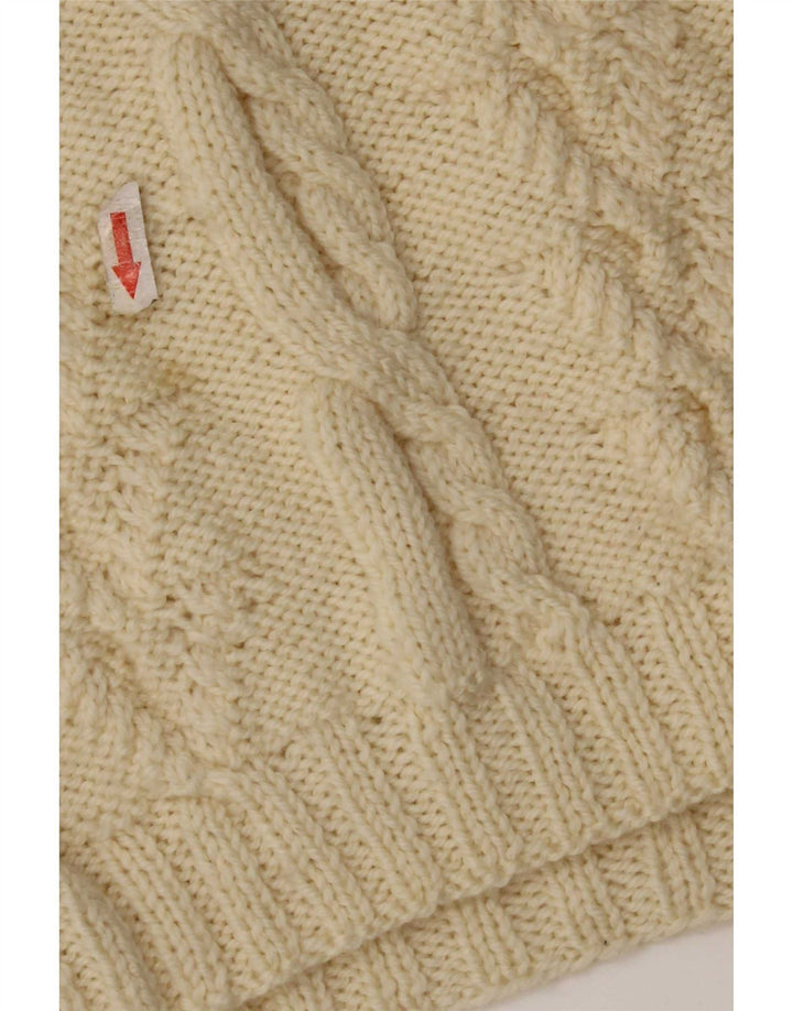 Vintage Womens Roll Neck Jumper Sweater UK 12 Medium Off White