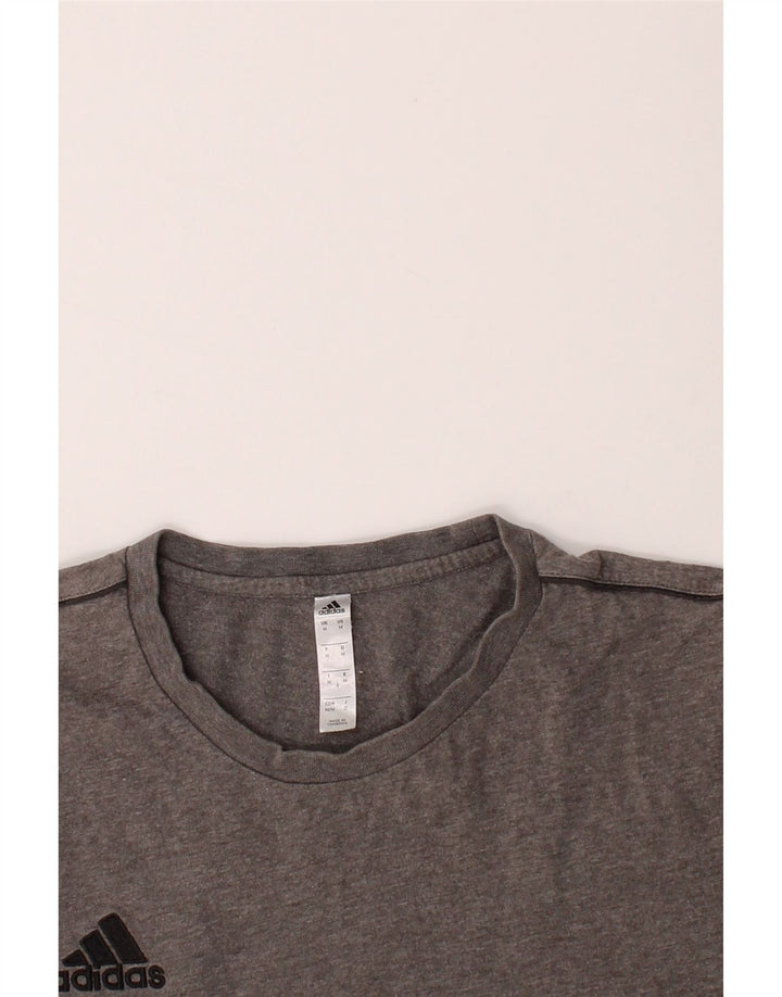 ADIDAS Womens T-Shirt Top UK 14 Medium Grey Cotton Vintage Adidas and Second-Hand Adidas from Messina Hembry 