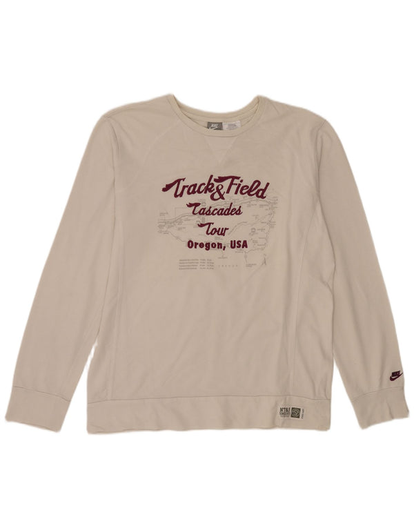 Nike Sweat-shirt graphique pour homme UK 45/47 XL Blanc Coton