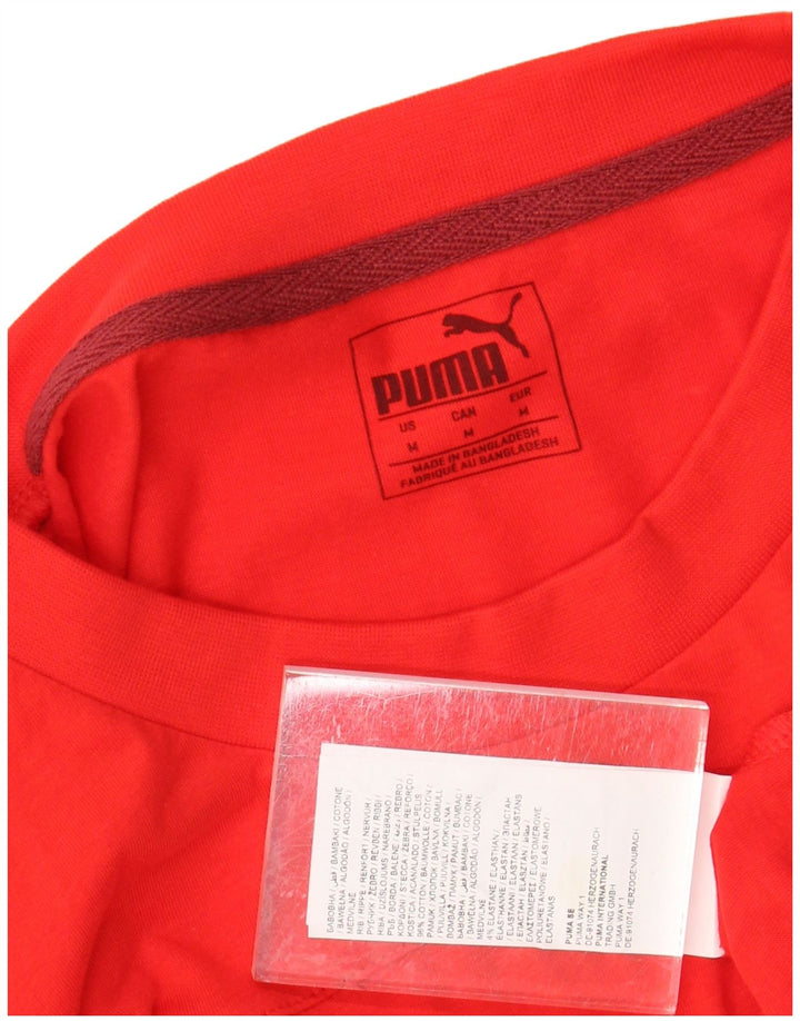 PUMA Grafisk T-shirt til mænd, medium rød bomuld