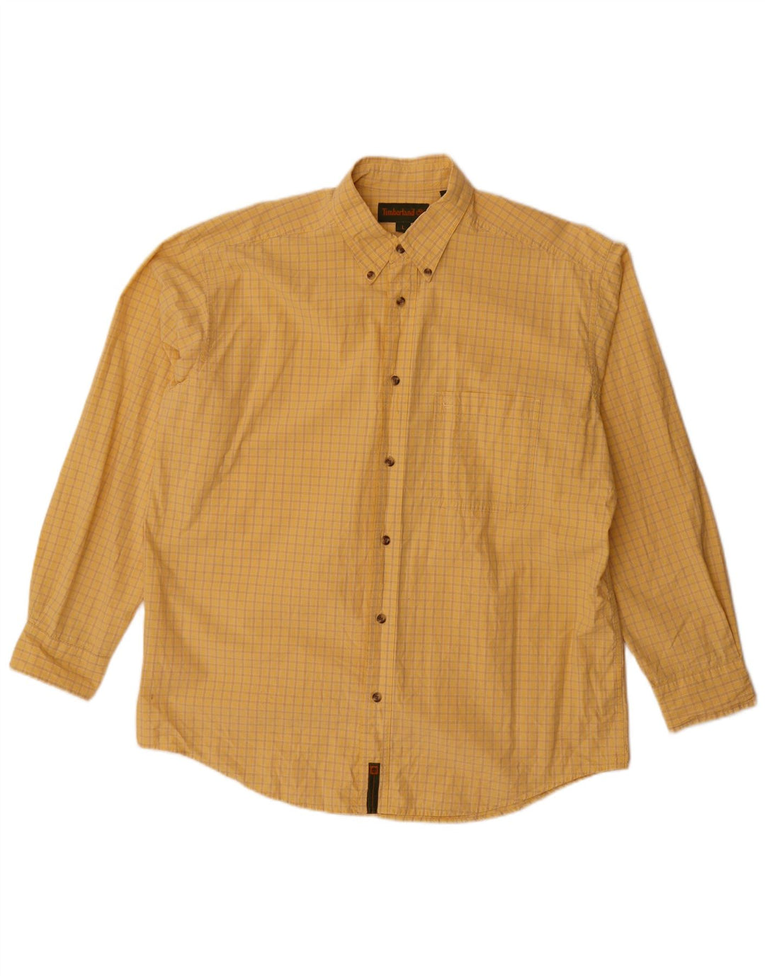 Camicia da uomo Timberland in cotone a quadri gialli grandi