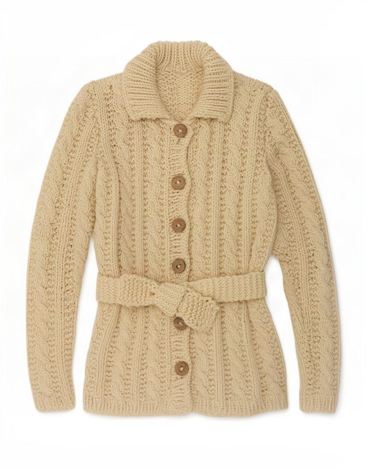 Sweter damski w stylu vintage, UK 12, średni, w kolorze złamanej bieli