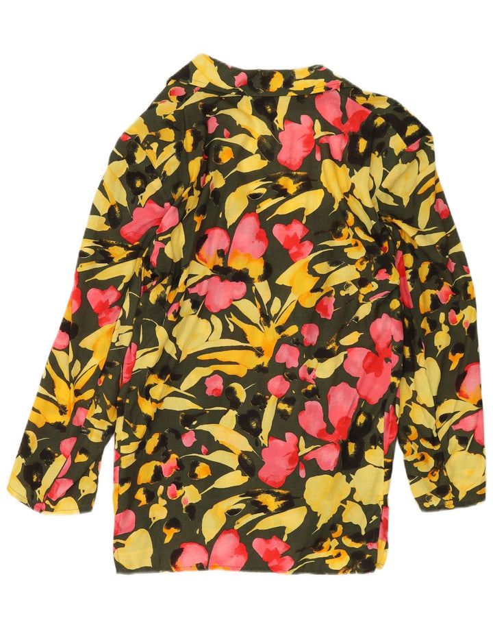 Prisma Damen-Blazer mit 2 Knöpfen, IT 40, klein, mehrfarbig, mit Blumenmuster