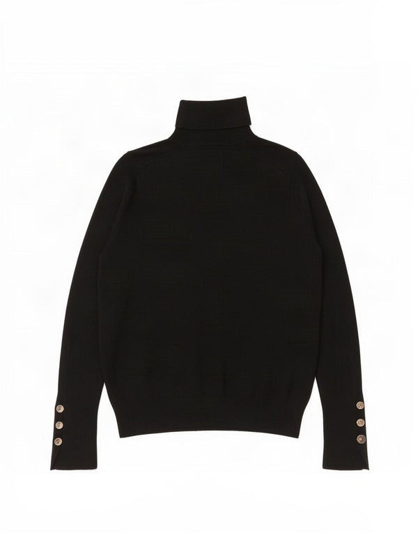 Zara Womens Crop Roll Neck Jumper Sweater UK 10 Small Black