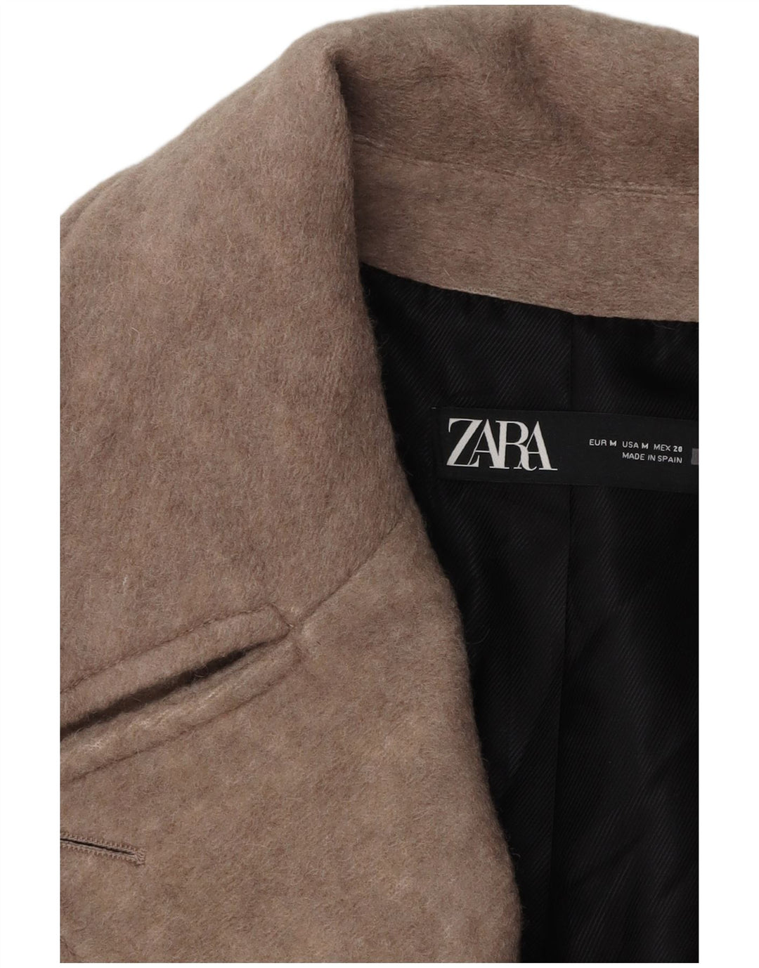 ZARA Womens Oversized Pea Coat UK 14 Medium Grey