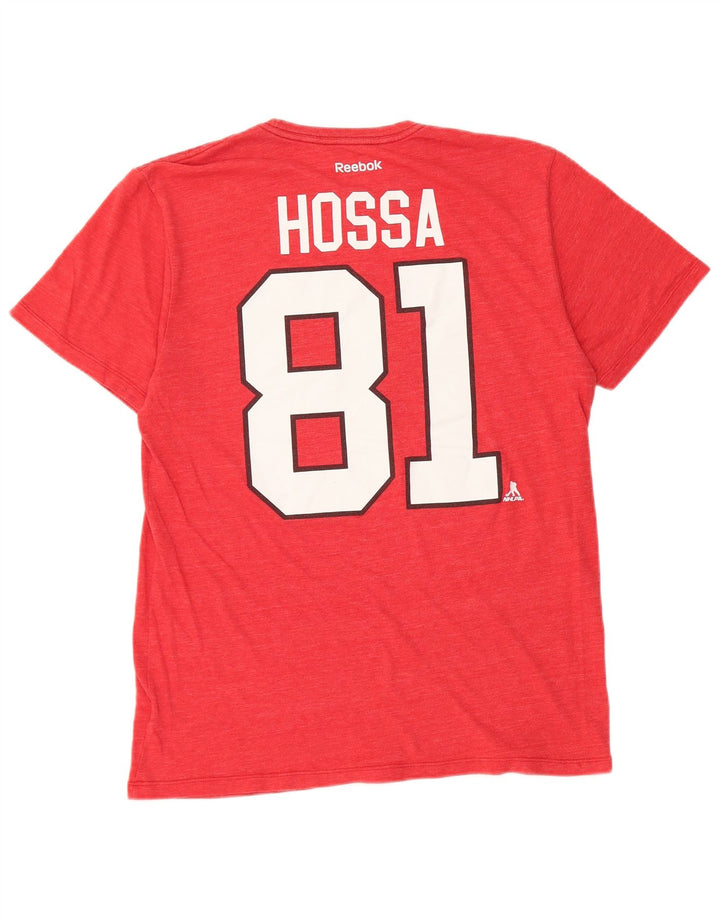 Reebok Mens Chicago Blackhawks Graphic T-Shirt Top Large Red Polyester