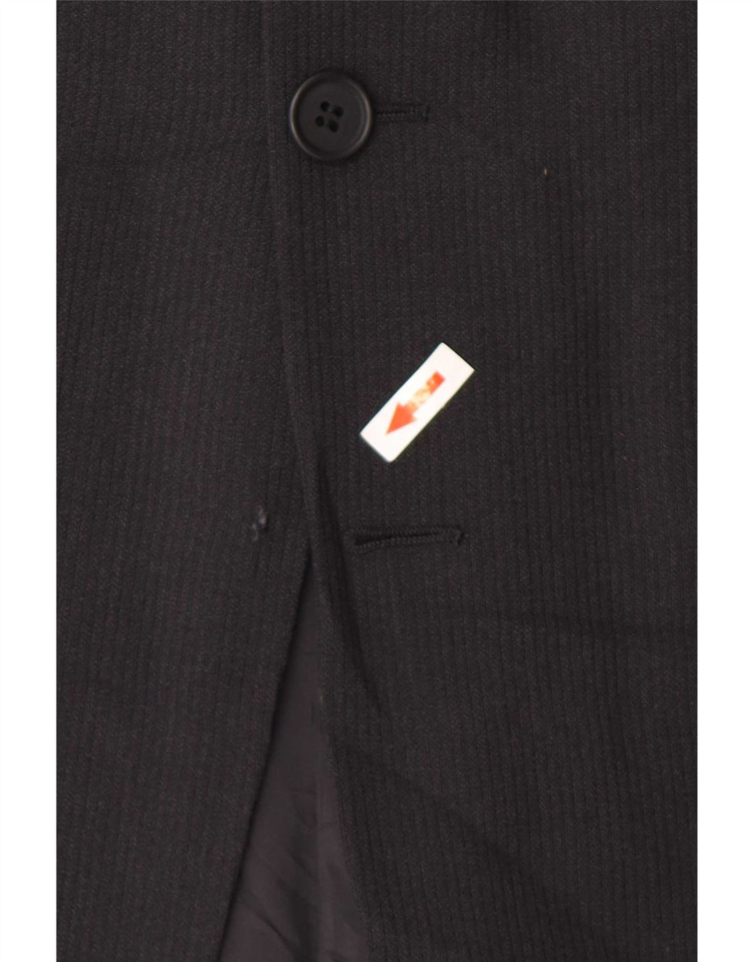 Giorgio Armani Mens 2 Button Blazer Jacket IT 52 XL Black Pinstripe