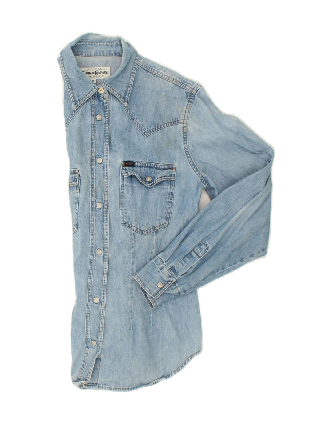 GENERAL COMPANY Womens Denim Shirt UK 14 Medium Blue Cotton Vintage General Company and Second-Hand General Company from Messina Hembry 