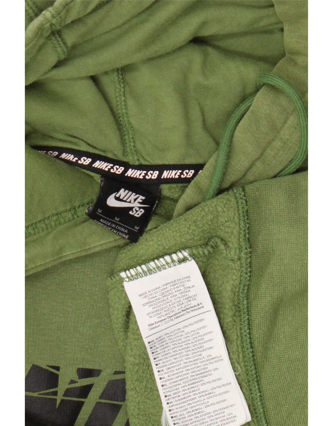 Felpa con cappuccio grafica Nike da uomo in cotone verde medio