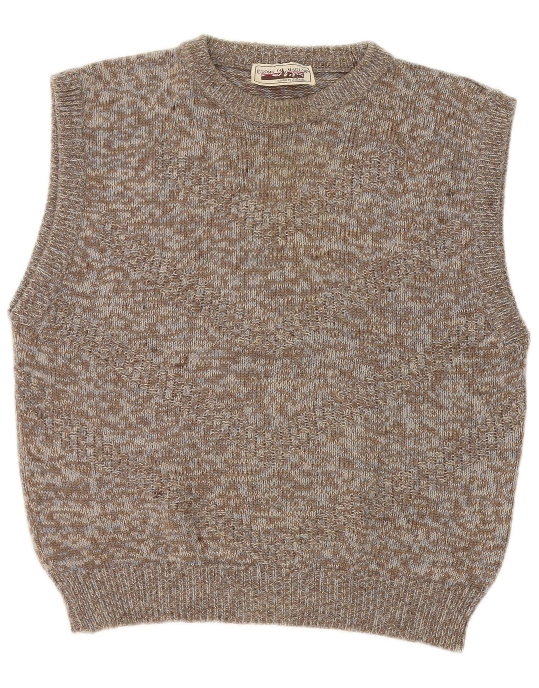 Vintage Mens Vest Tank Top XS Grey Flecked Wool
