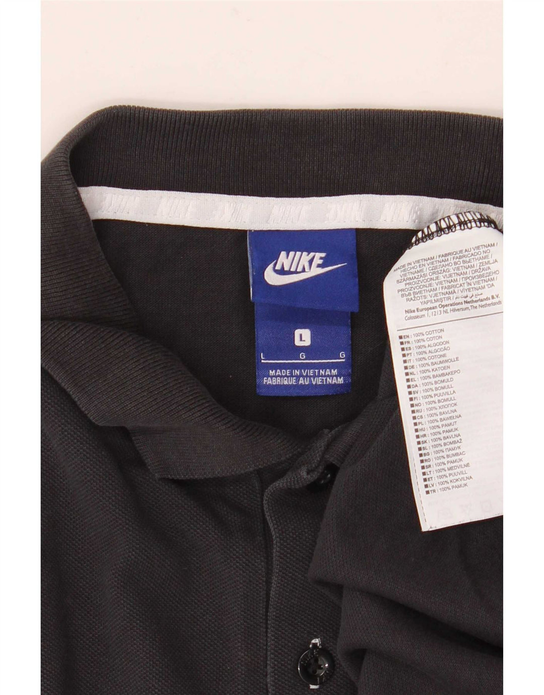 Nike Mens Polo Shirt Large Black Cotton