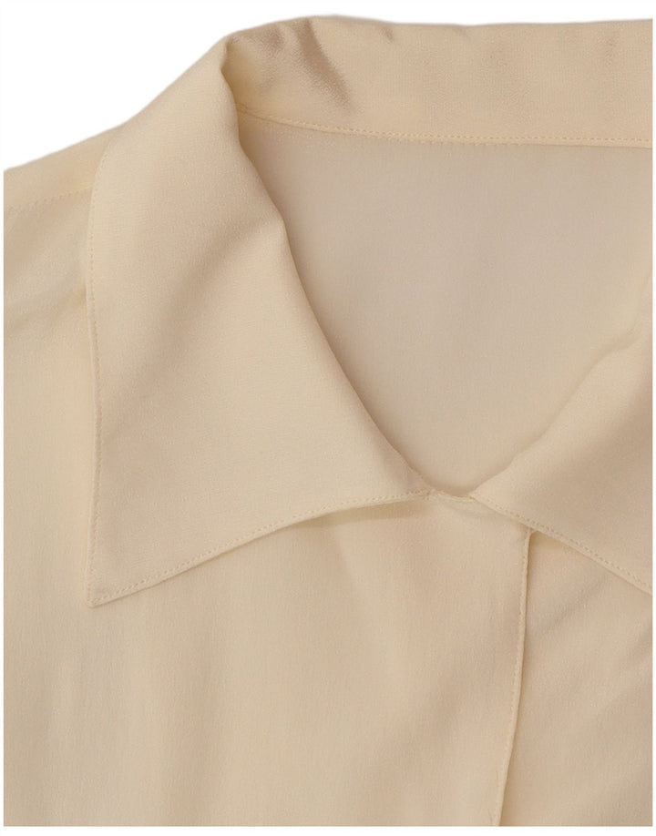 VINTAGE Womens Shirt Blouse UK 14 Large Off White