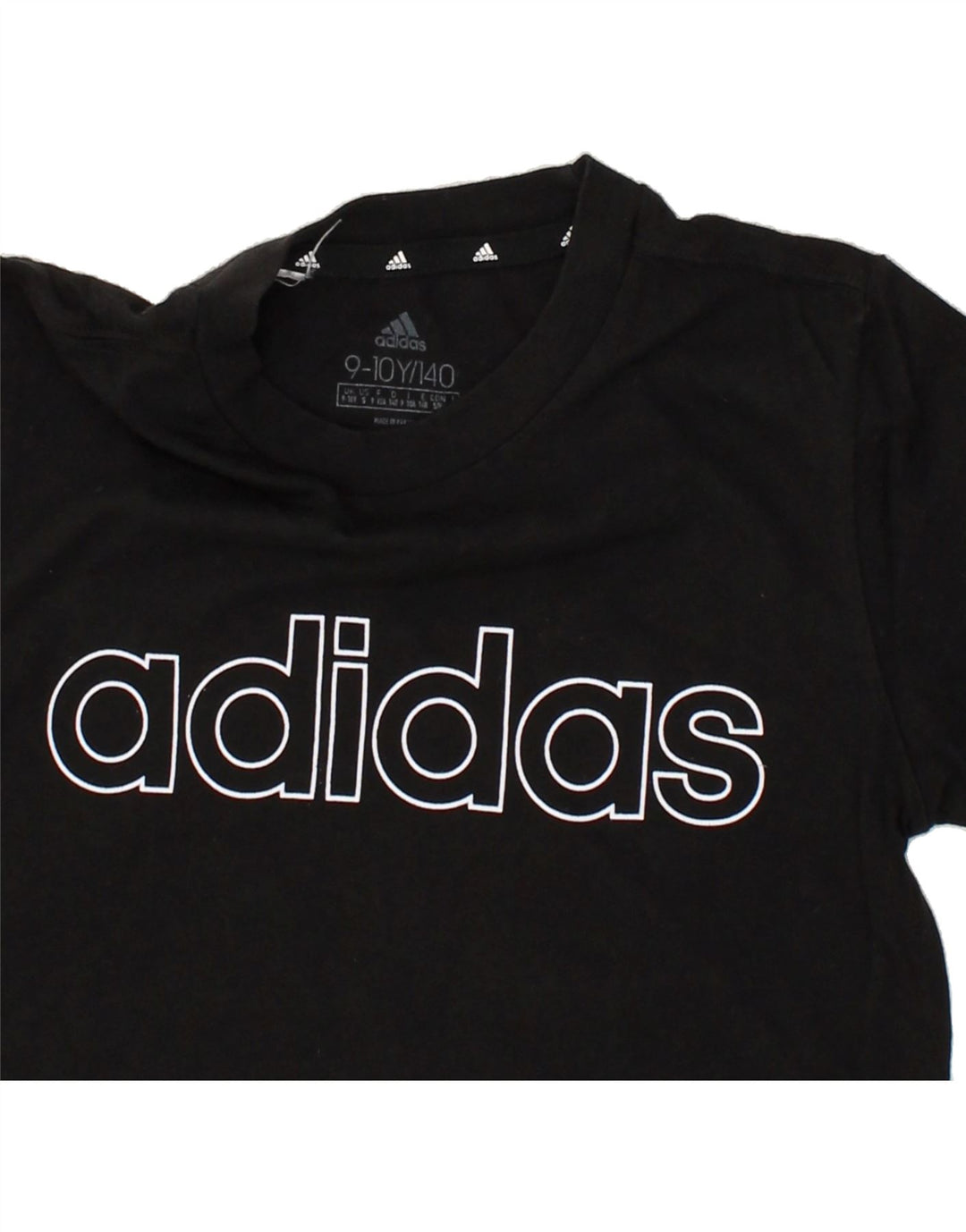 ADIDAS Boys Graphic T-Shirt Top 9-10 Years Black Cotton | Vintage Adidas | Thrift | Second-Hand Adidas | Used Clothing | Messina Hembry 
