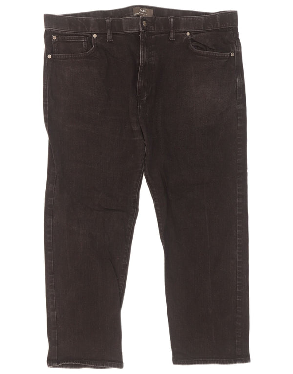 Marks & Spencer Vaqueros rectos para hombre W42 L27 Algodón negro