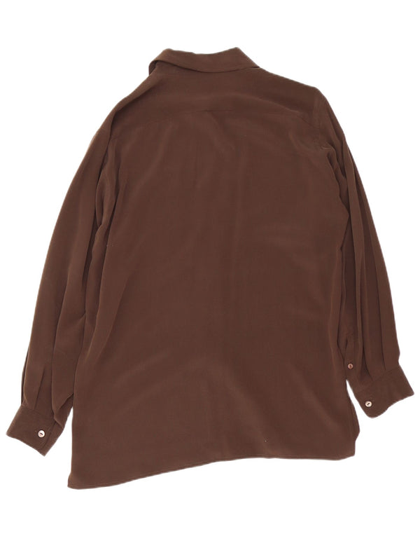 Max Mara Chemise Weekend Femme UK 16 Large Marron Soie