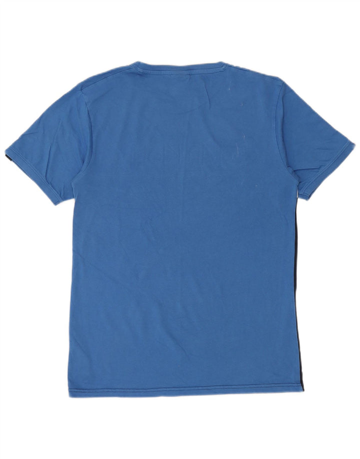 Ellesse Mens T-Shirt Top Medium Navy Blue Colourblock Cotton