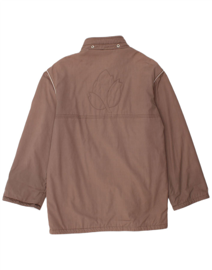Vintage Dame Windbreaker Coat UK 14 Medium Brown Floral
