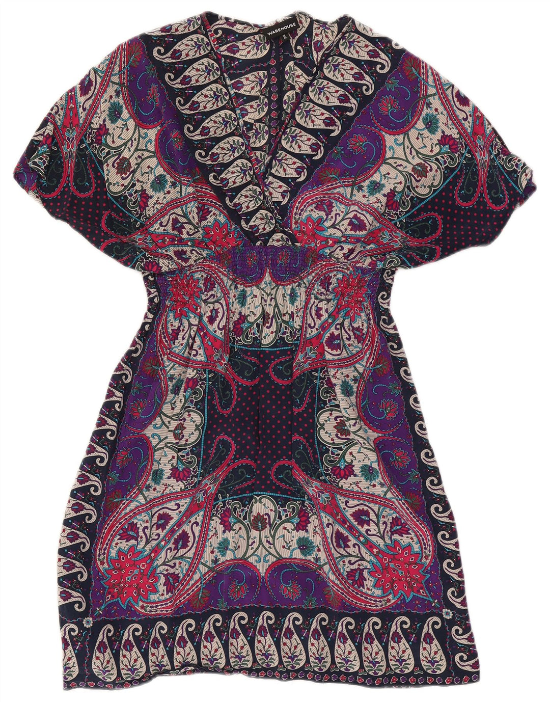 Rochie caftan pentru femei Warehouse UK 12 Medium Multicolor Paisley Silk