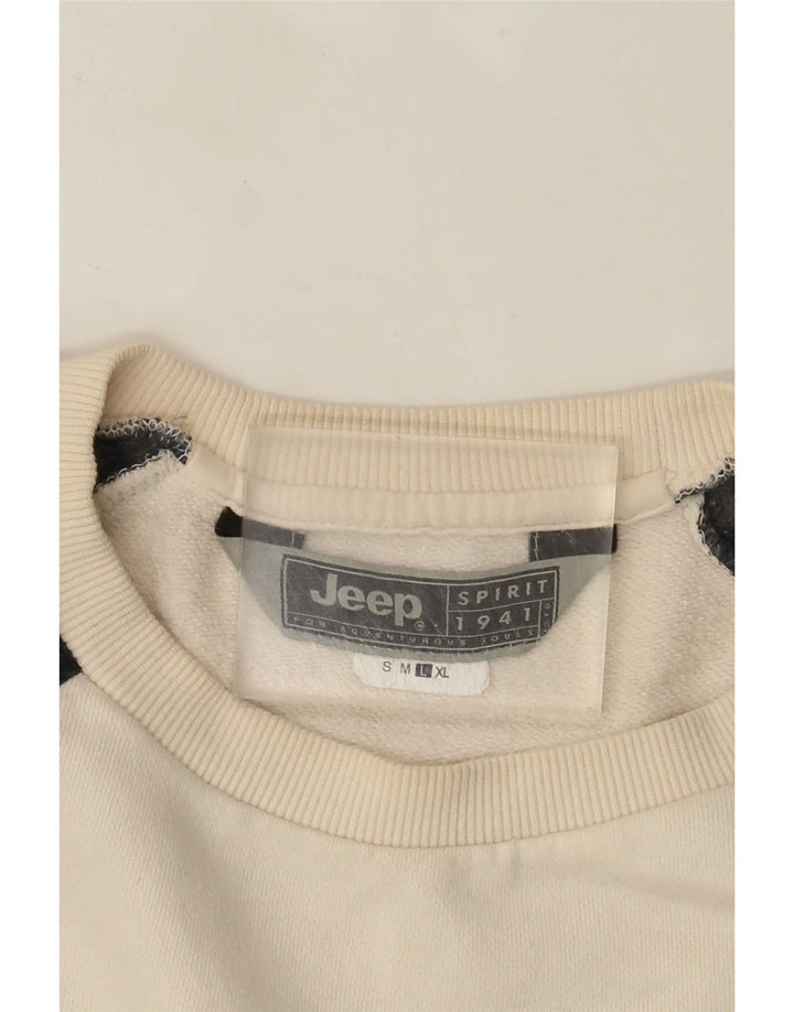 Jeep Herre Sweatshirt Jumper Large White Fair Isle