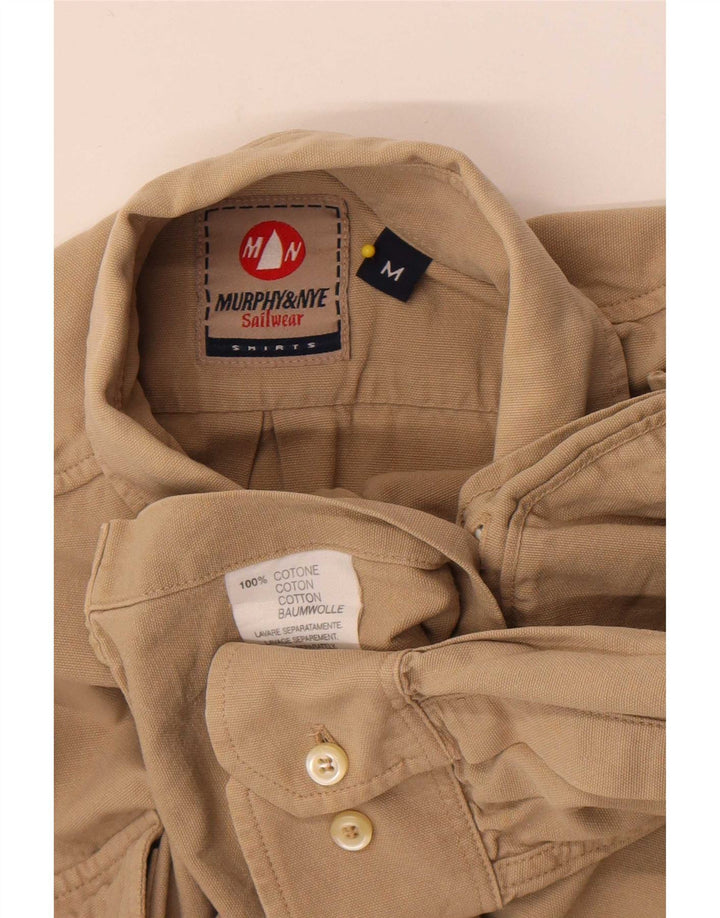 Murphy & Nye Mens Shirt Medium Beige Cotton