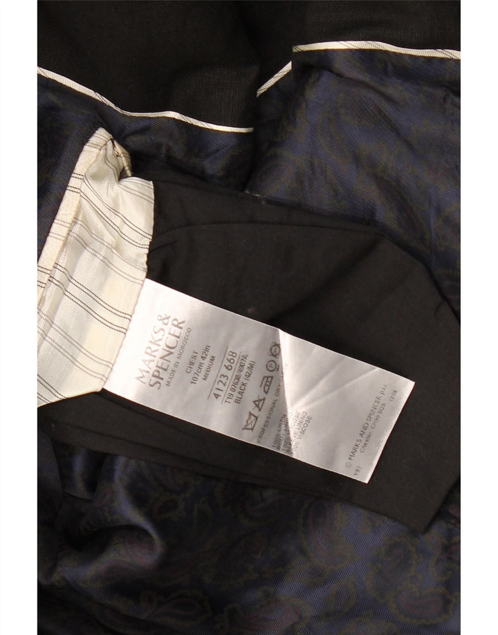 Marks & Spencer Herre 2-knaps blazerjakke UK 38 Medium sort linned