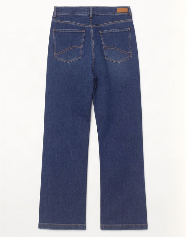 Fat Face Damen-Jeans „Elise“ mit weitem Bein, UK 10, Größe S, W30, L30, Blau, Baumwolle