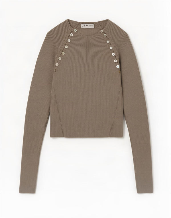 Zara Γυναικεία Μπλούζα Crop Top UK 12 Medium Grey Viscose