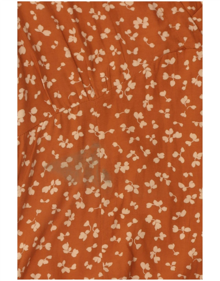 French Connection Womens Sundress UK 12 Medium Orange Floral Viscose