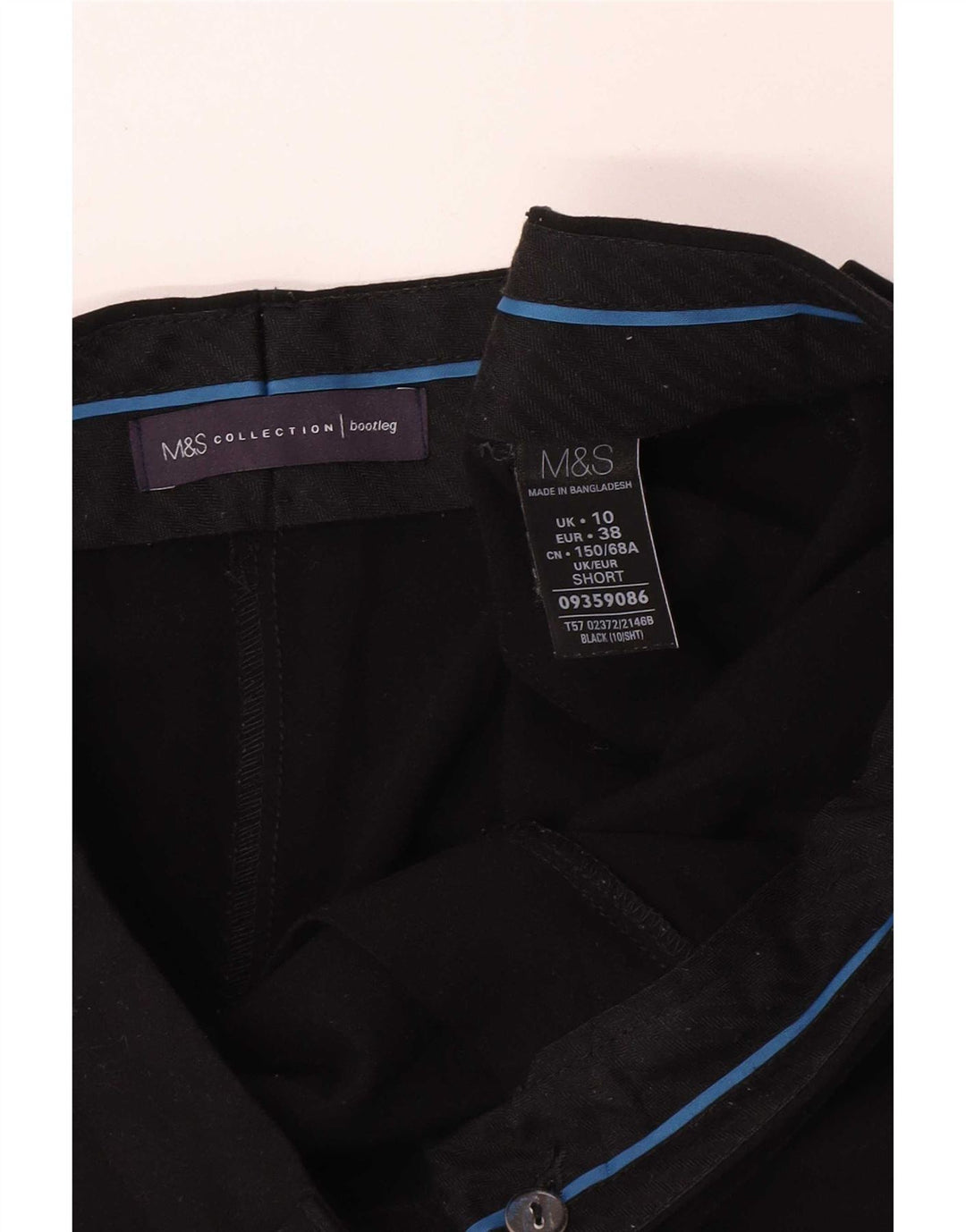 Marks & Spencer Dame Bootcut Suit Bukser UK 10 Small W30 L28 Black
