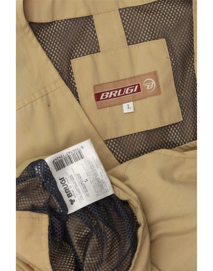Brugi Mens Utility Gilet UK 40 Large Khaki Polyester