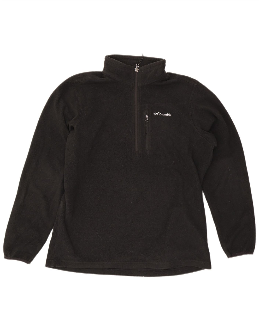 Columbia Mens Zip Neck Fleece Jumper Large Black Polyester