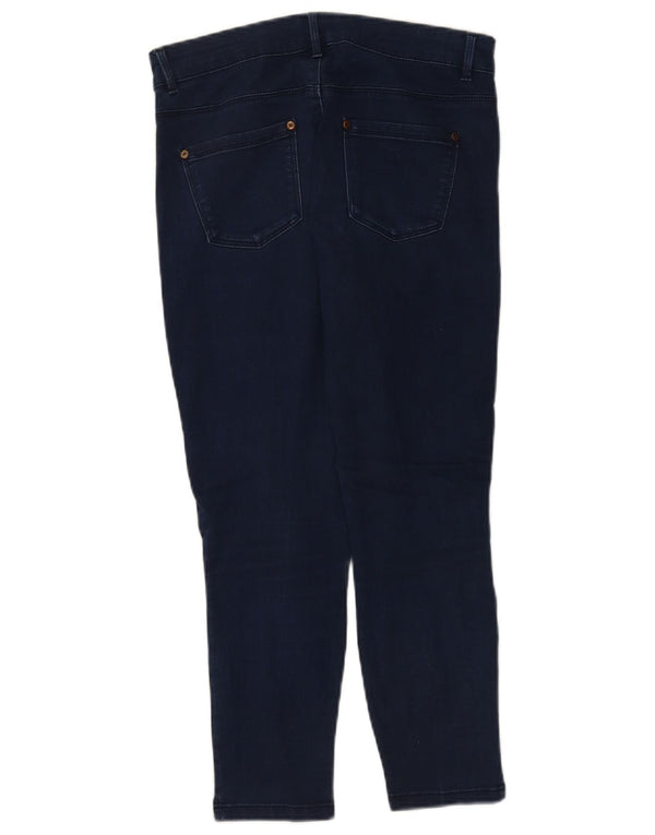 Oasis Dame Capri Jeans UK 12 Medium W28 L22 Marineblå Bomuld