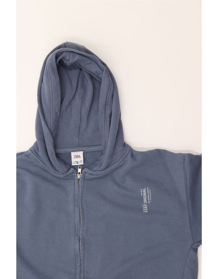 ZARA Boys Zip Hoodie Sweater 11-12 Years Blue Cotton Vintage Zara and Second-Hand Zara from Messina Hembry 