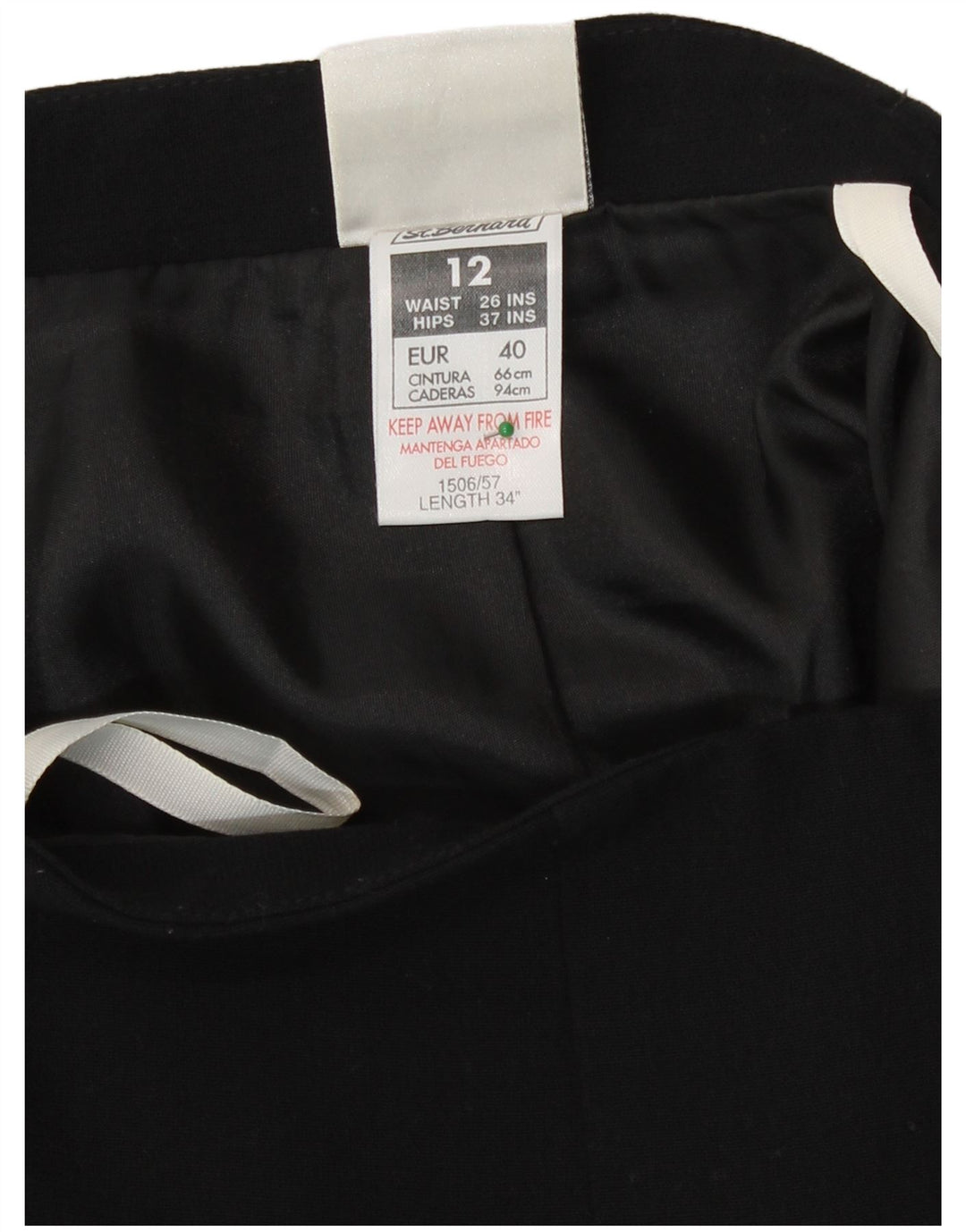 St. Bernard Damen Midirock UK 12 Medium W26 Schwarz Polyester