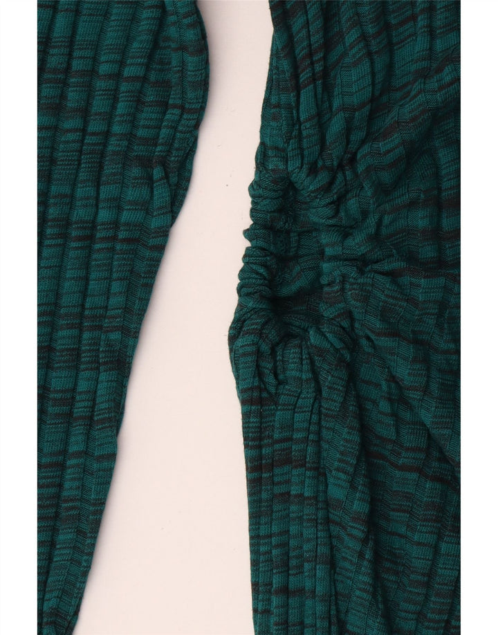 Zara Womens Jumper Dress UK 12 Medium Green Striped
