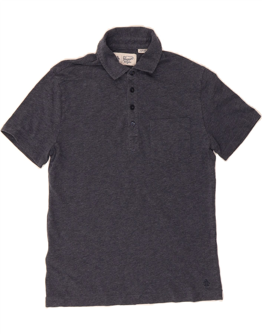 PENGUIN Mens Polo Shirt Small Grey Cotton Vintage Penguin and Second-Hand Penguin from Messina Hembry 