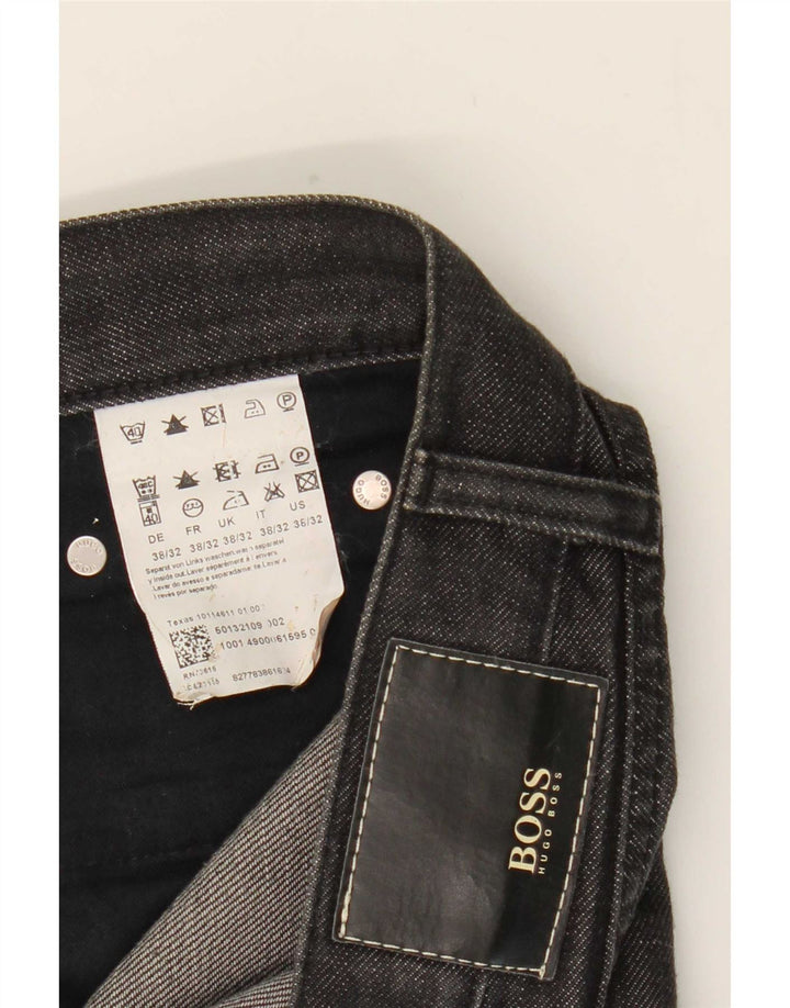 Hugo Boss Mens Straight Jeans W38 L26 Black Cotton