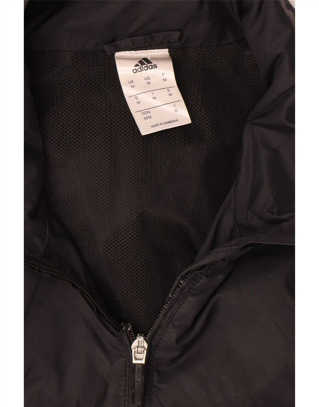 Giacca antipioggia con cappuccio da uomo Adidas UK 38 Medium Nero Poliammide