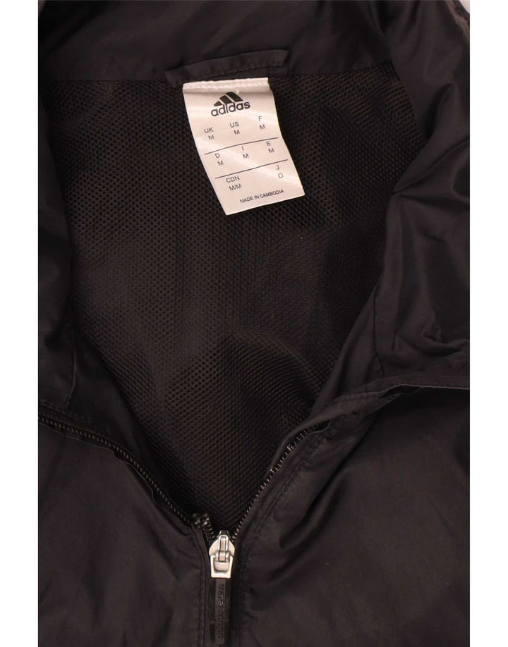 Giacca antipioggia con cappuccio da uomo Adidas UK 38 Medium Nero Poliammide
