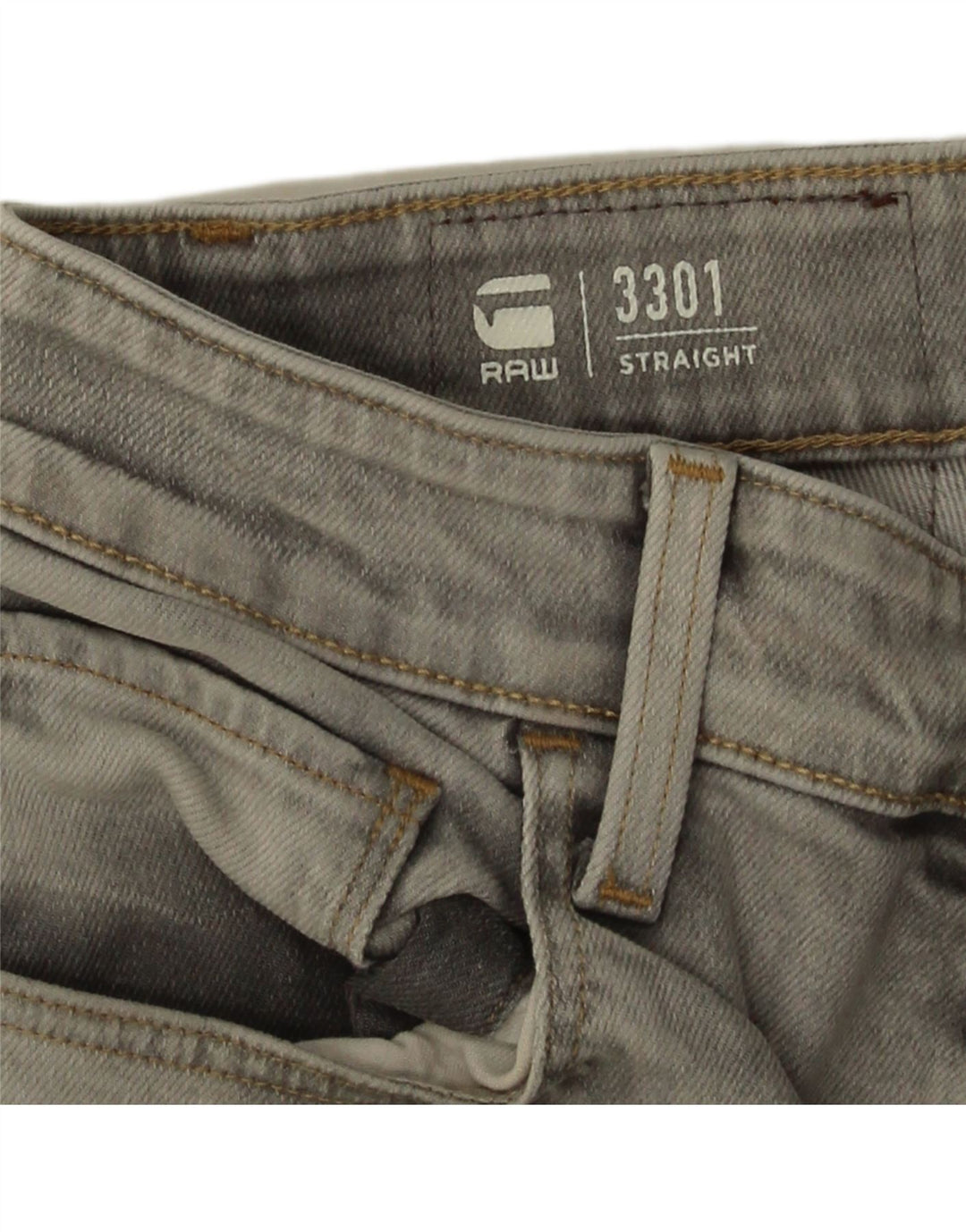 G-Star Mens 3301 Denim Shorts W32 Medium Grey