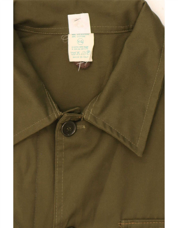 Chaqueta utilitaria vintage para hombre IT 52 XL Poliéster caqui