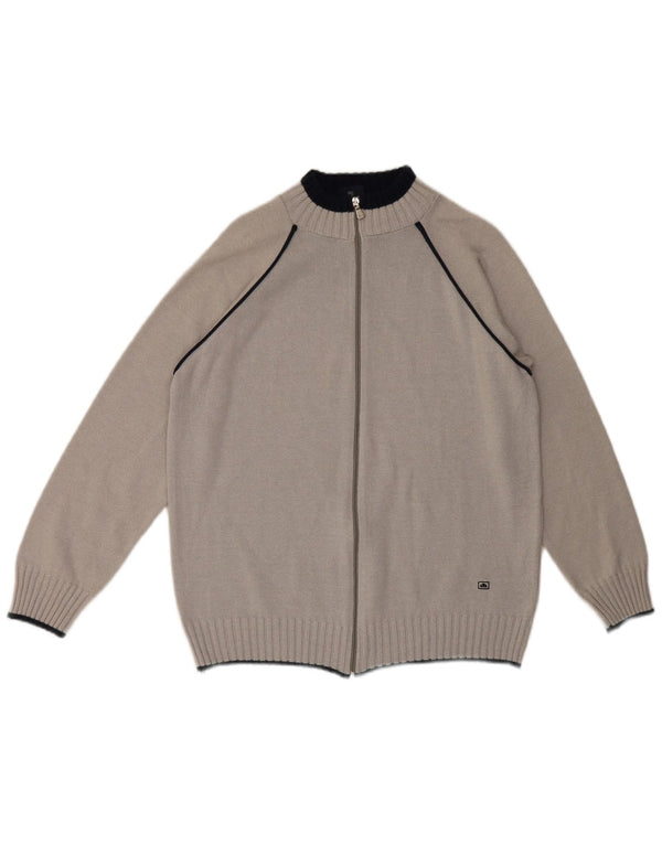 Ellesse Herren-Cardigan-Pullover XL aus grauer Baumwolle