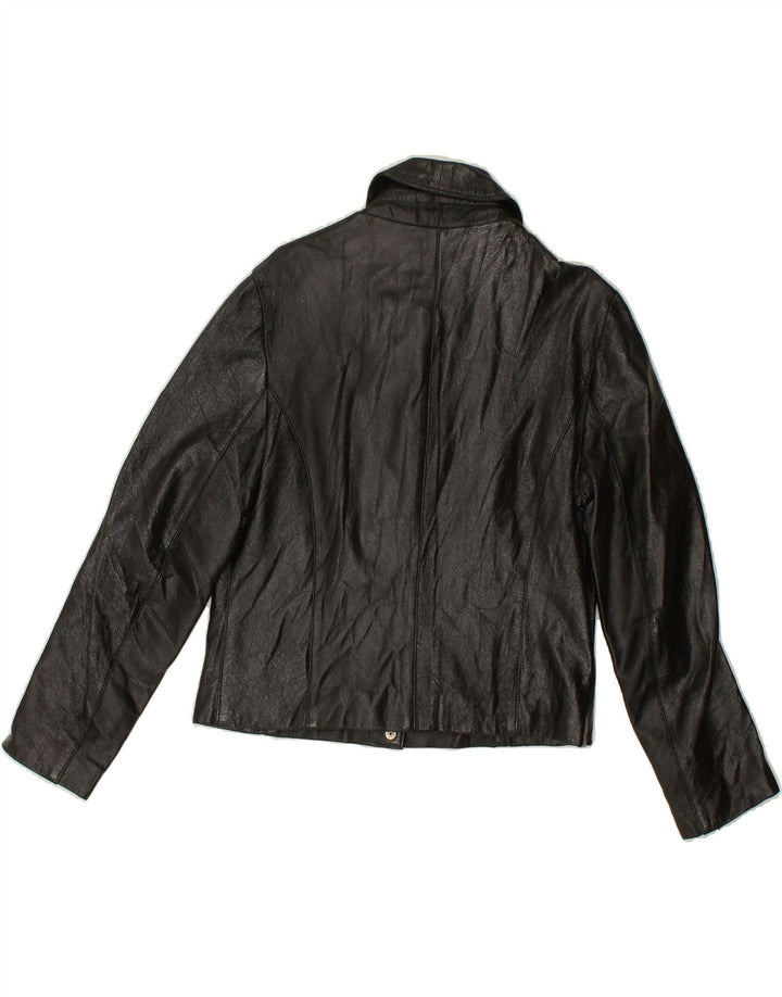 VINTAGE Womens Leather Jacket UK 16 Large Black Leather Vintage Vintage and Second-Hand Vintage from Messina Hembry 