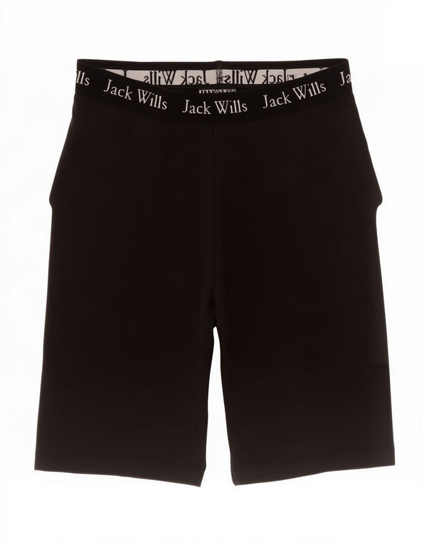 Jack Wills Grafik-Sportshorts für Damen, UK 8, Größe S, Schwarz, Baumwolle